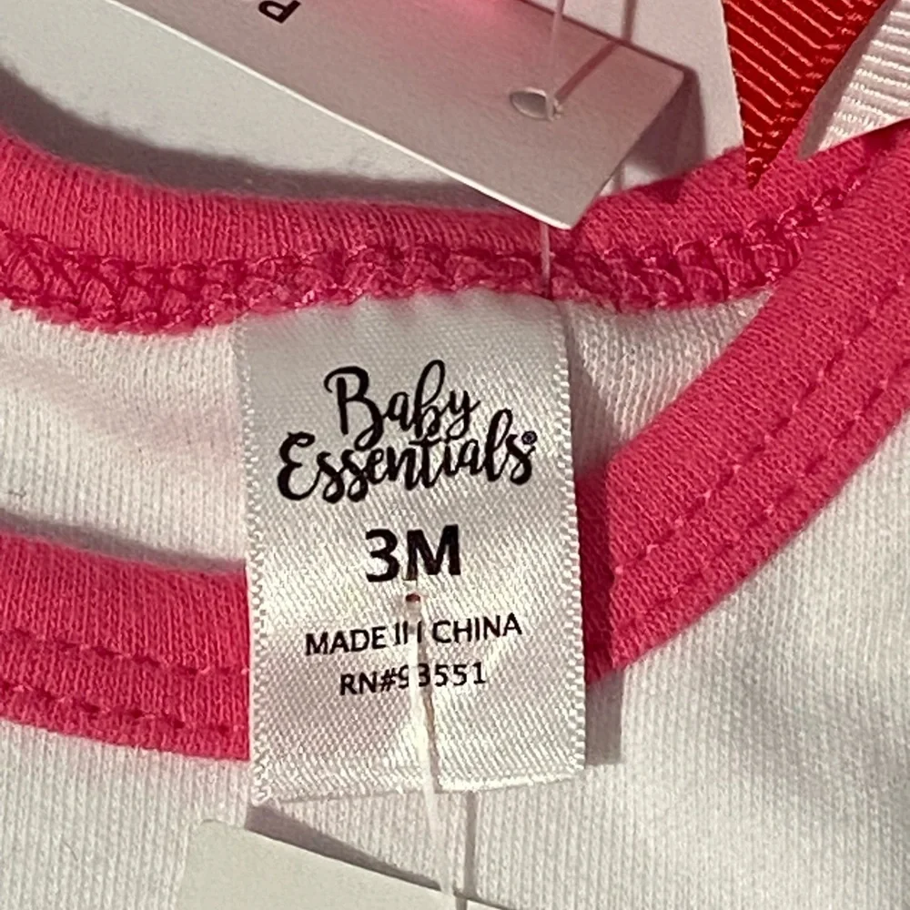 Baby Essentials Pink and White‎ 4 Piece LOVE Outfit